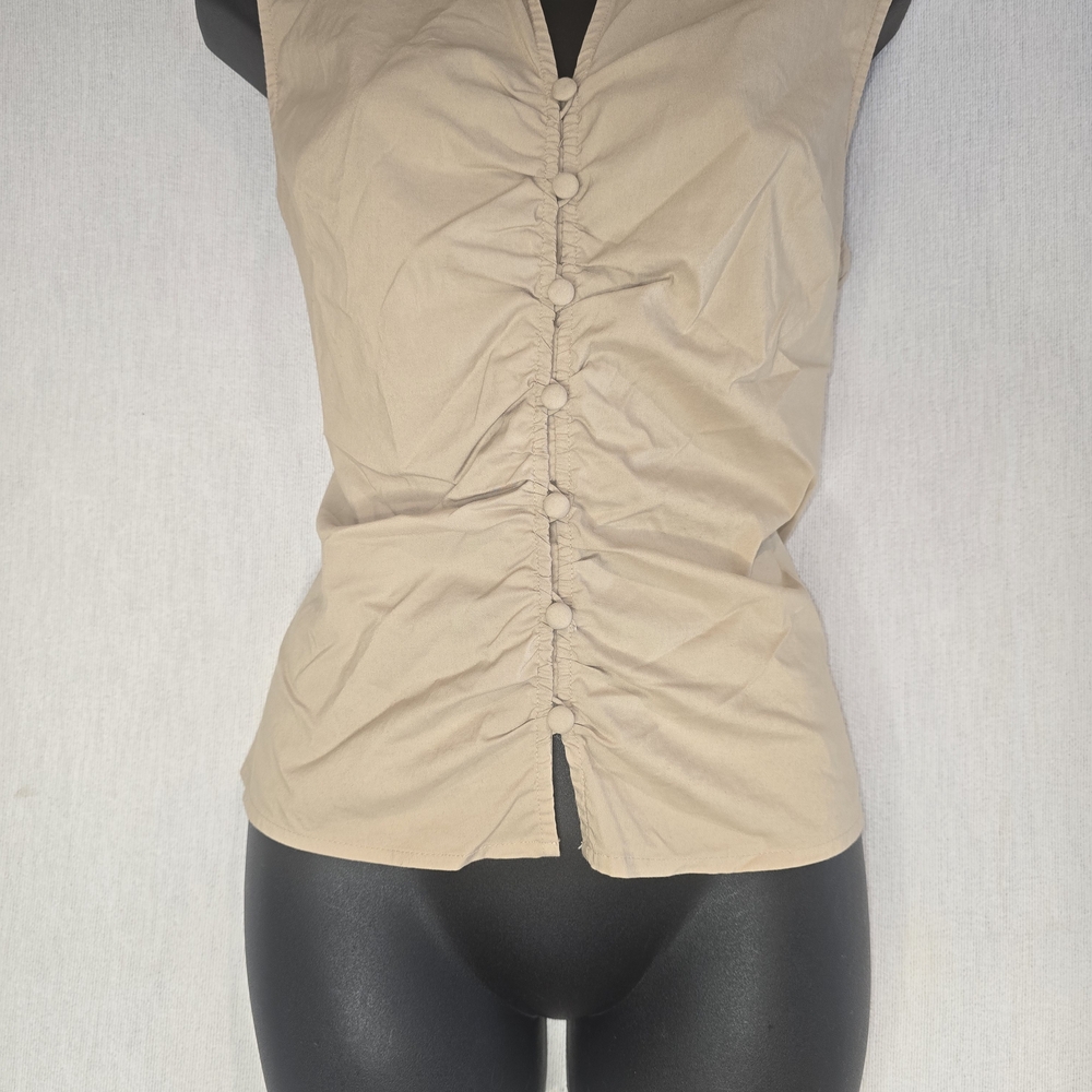 Apostrophe Tan Button-Front Blouse - image 1